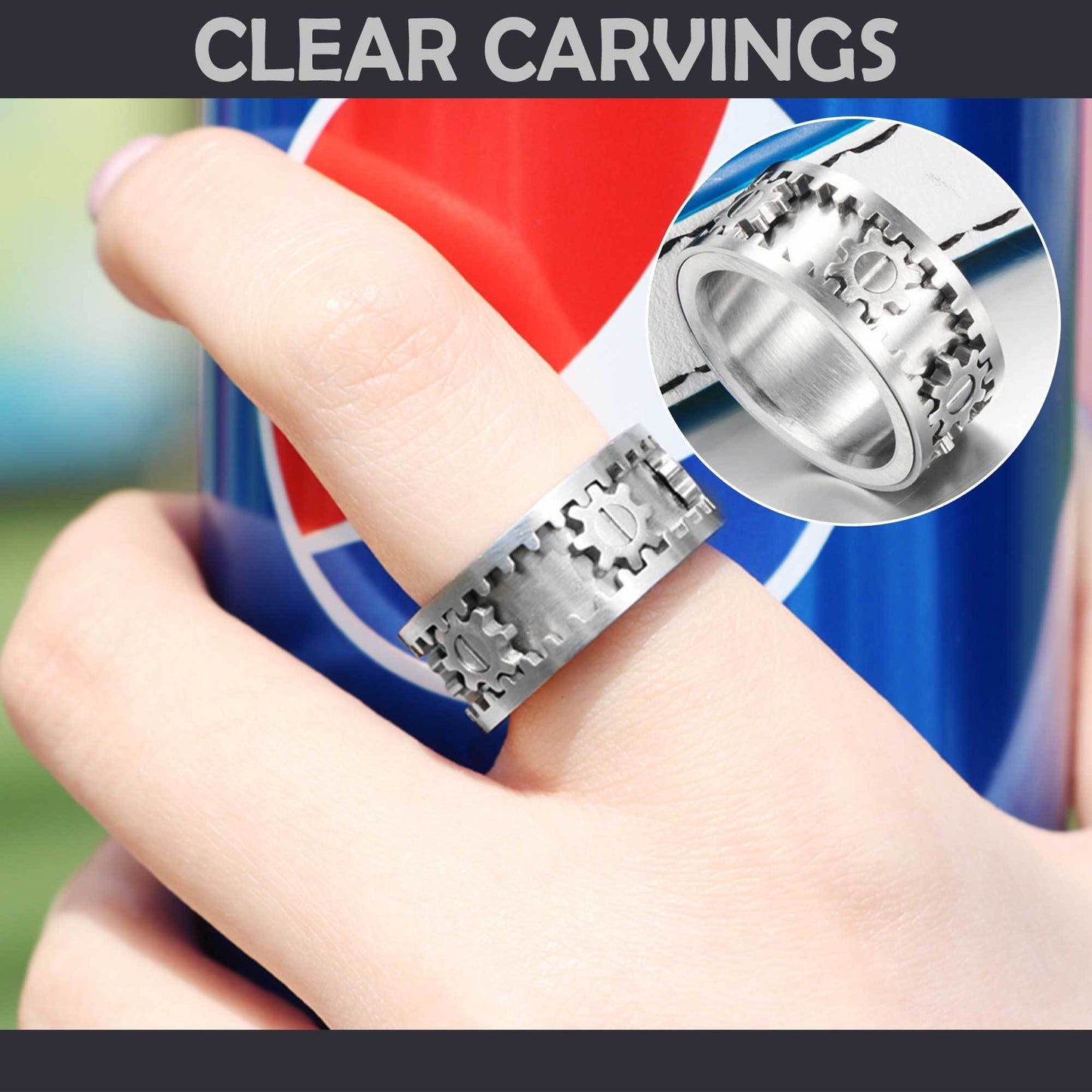 Spinner Fidget Titanium Steel Ring