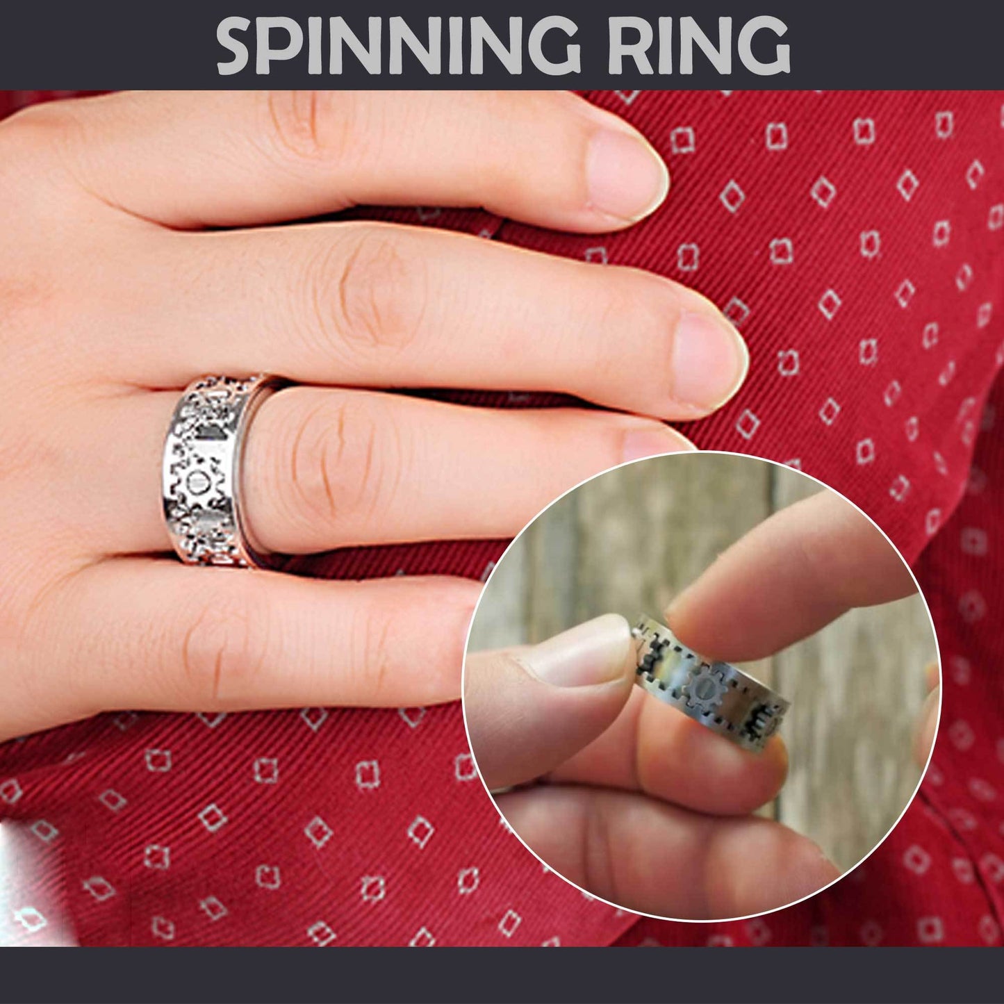 Spinner Fidget Titanium Steel Ring