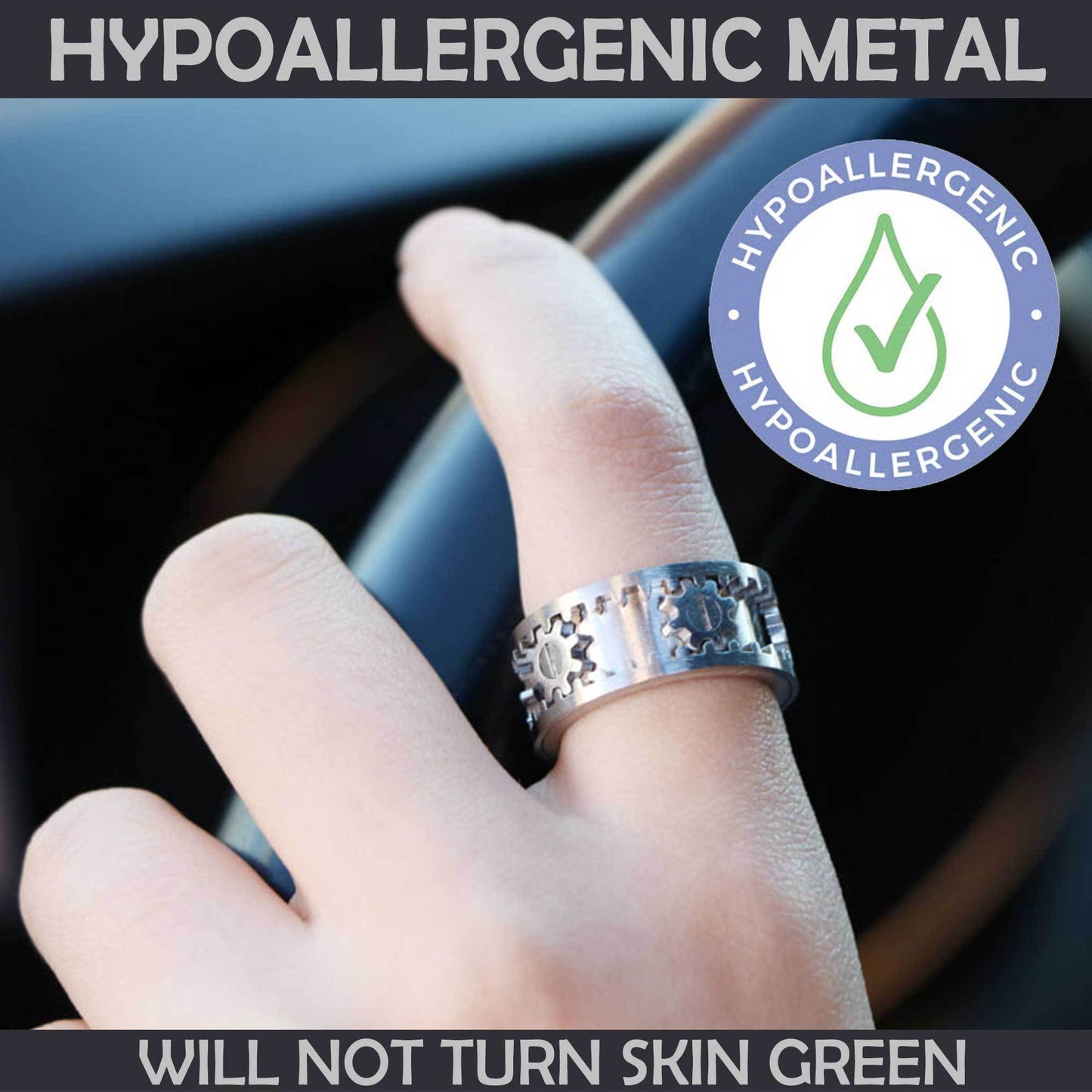Spinner Fidget Titanium Steel Ring