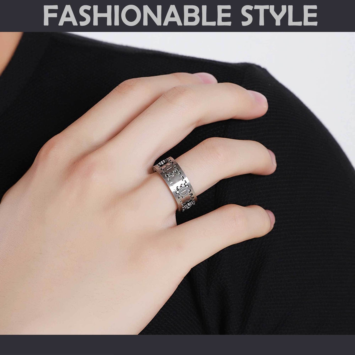 Spinner Fidget Titanium Steel Ring