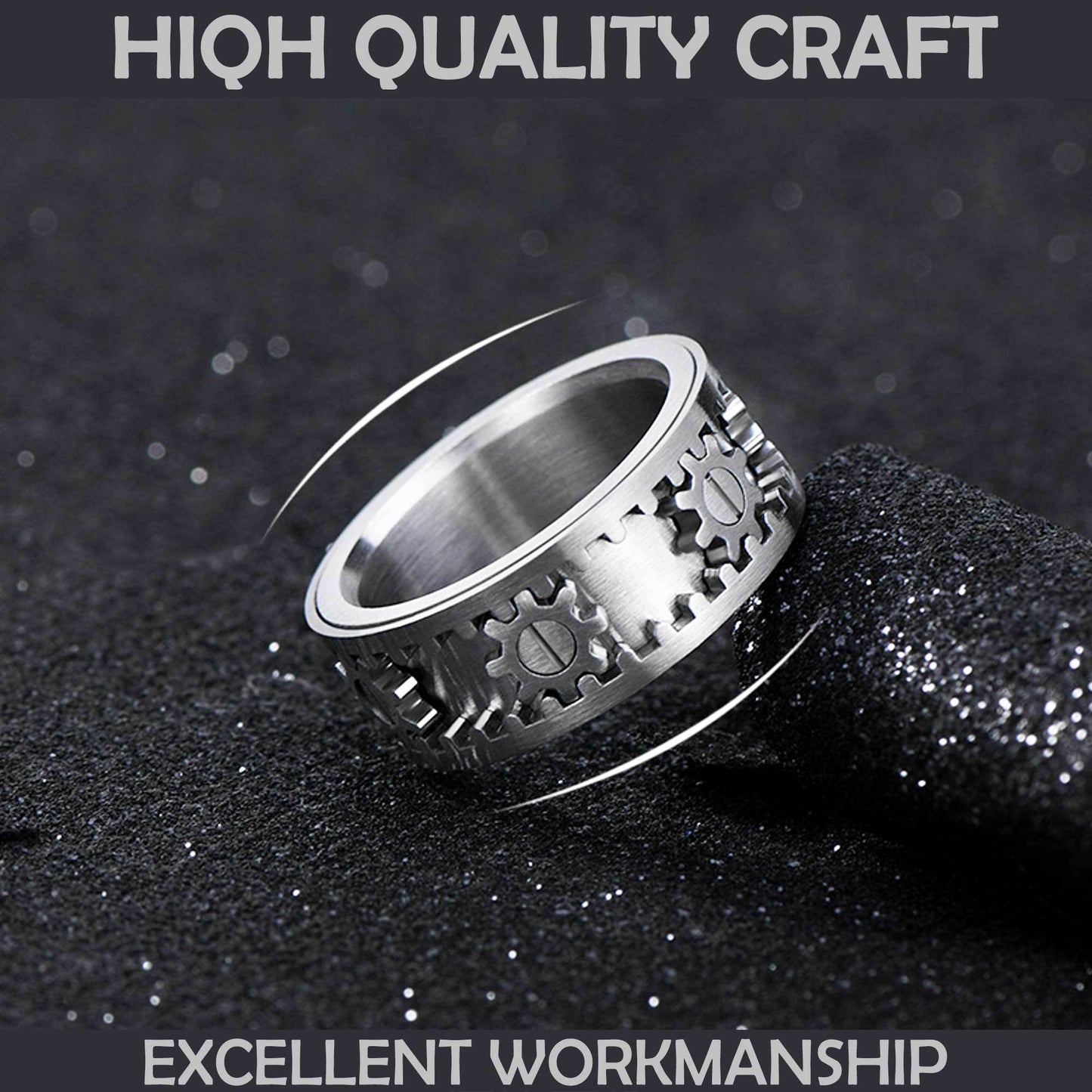 Spinner Fidget Titanium Steel Ring
