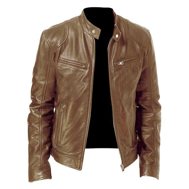 Leather Jacket Men Black Brown Winter Autumn Fashion