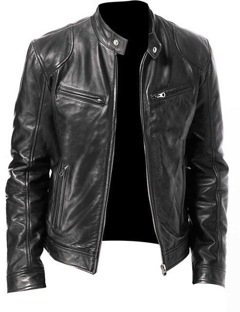 Leather Jacket Men Black Brown Winter Autumn Fashion